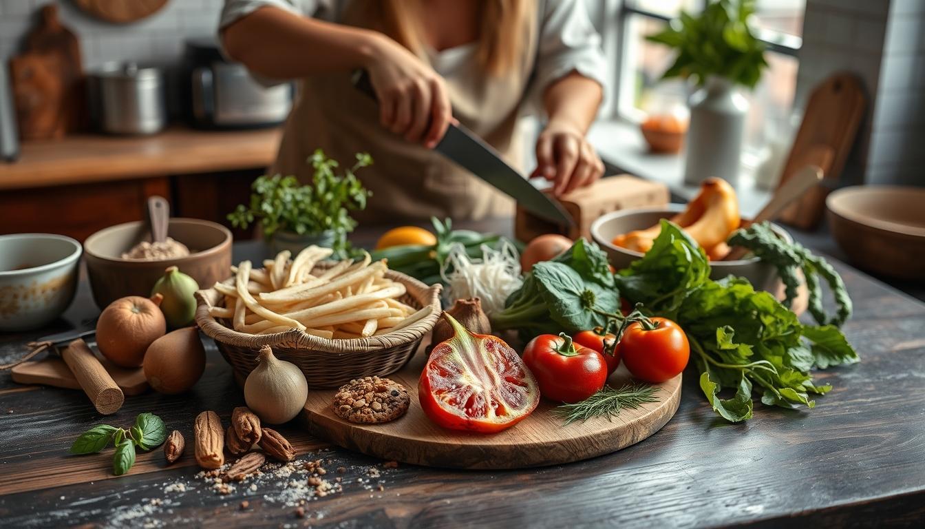 Fresh ingredients for healthy home cooking